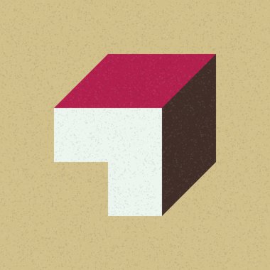 Soyut geometrik arkaplan. Edward Zajecs 2. Cubo 'nun 1971' deki uygulaması. Esasen 8 taştan oluşan bir Truchet fayans seti ve yerleştirme sanatı illüstrasyonu için kurallar 