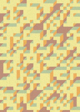 Soyut geometrik arkaplan. Edward Zajecs 2. Cubo 'nun 1971' deki uygulaması. Esasen 8 taştan oluşan bir Truchet fayans seti ve yerleştirme sanatı illüstrasyonu için kurallar 