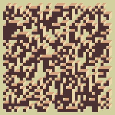 Soyut geometrik arkaplan. Edward Zajecs 2. Cubo 'nun 1971' deki uygulaması. Esasen 8 taştan oluşan bir Truchet fayans seti ve yerleştirme sanatı illüstrasyonu için kurallar 