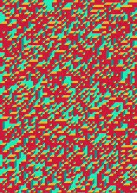 Soyut geometrik arkaplan. Edward Zajecs 2. Cubo 'nun 1971' deki uygulaması. Esasen 8 taştan oluşan bir Truchet fayans seti ve yerleştirme sanatı illüstrasyonu için kurallar 