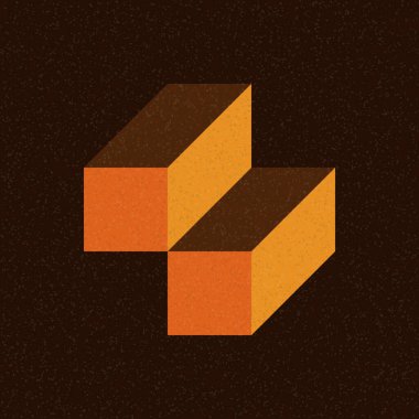 Soyut geometrik arkaplan. Edward Zajecs 2. Cubo 'nun 1971' deki uygulaması. Esasen 8 taştan oluşan bir Truchet fayans seti ve yerleştirme sanatı illüstrasyonu için kurallar 