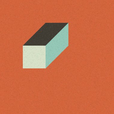 Soyut geometrik arkaplan. Edward Zajecs 2. Cubo 'nun 1971' deki uygulaması. Esasen 8 taştan oluşan bir Truchet fayans seti ve yerleştirme sanatı illüstrasyonu için kurallar 