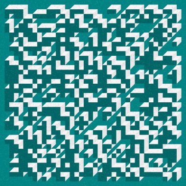 Soyut geometrik arkaplan. Edward Zajecs 2. Cubo 'nun 1971' deki uygulaması. Esasen 8 taştan oluşan bir Truchet fayans seti ve yerleştirme sanatı illüstrasyonu için kurallar 