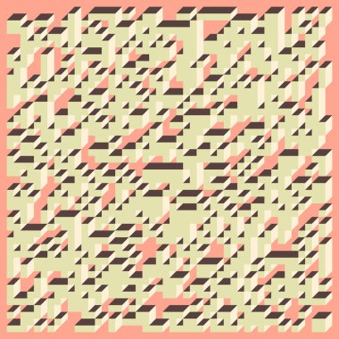 Edward Zajec 'in 1971' deki Il Cubo 'sunun uygulanması. Esasen 8 taştan oluşan bir Truchet fayans seti ve yerleştirme sanatı illüstrasyonu için kurallar