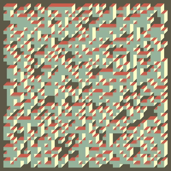 Soyut geometrik arkaplan. Edward Zajecs 2. Cubo 'nun 1971' deki uygulaması. Esasen 8 taştan oluşan bir Truchet fayans seti ve yerleştirme sanatı illüstrasyonu için kurallar 