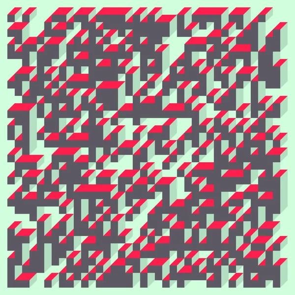 Edward Zajec 'in 1971' deki Il Cubo 'sunun uygulanması. Esasen 8 taştan oluşan bir Truchet fayans seti ve yerleştirme sanatı illüstrasyonu için kurallar