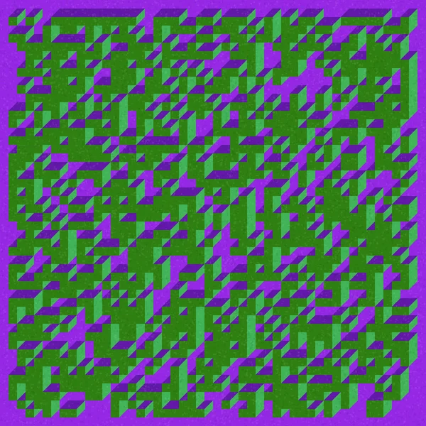 Soyut geometrik arkaplan. Edward Zajecs 2. Cubo 'nun 1971' deki uygulaması. Esasen 8 taştan oluşan bir Truchet fayans seti ve yerleştirme sanatı illüstrasyonu için kurallar 