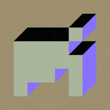 Edward Zajecs 2. Cubo 'nun 1971' deki uygulaması. Esasen 8 taştan oluşan bir Truchet fayans seti ve yerleştirme sanatı illüstrasyonu için kurallar  