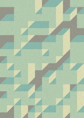 Soyut geometrik arkaplan. Edward Zajecs 2. Cubo 'nun 1971' deki uygulaması. Esasen 8 taştan oluşan bir Truchet fayans seti ve yerleştirme sanatı illüstrasyonu için kurallar 