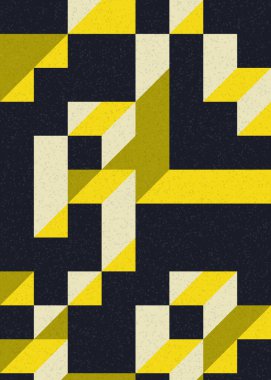 Edward Zajecs 2. Cubo 'nun 1971' deki uygulaması. Esasen 8 taştan oluşan bir Truchet fayans seti ve yerleştirme sanatı illüstrasyonu için kurallar  