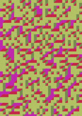 Edward Zajecs 2. Cubo 'nun 1971' deki uygulaması. Esasen 8 taştan oluşan bir Truchet fayans seti ve yerleştirme sanatı illüstrasyonu için kurallar  