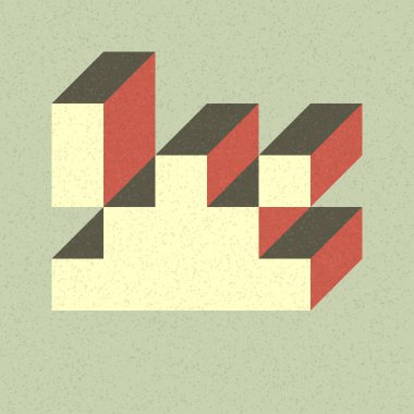 Edward Zajecs 2. Cubo 'nun 1971' deki uygulaması. Esasen 8 taştan oluşan bir Truchet fayans seti ve yerleştirme sanatı illüstrasyonu için kurallar  