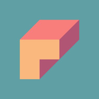 Soyut geometrik arkaplan. Edward Zajecs 2. Cubo 'nun 1971' deki uygulaması. Esasen 8 taştan oluşan bir Truchet fayans seti ve yerleştirme sanatı illüstrasyonu için kurallar 