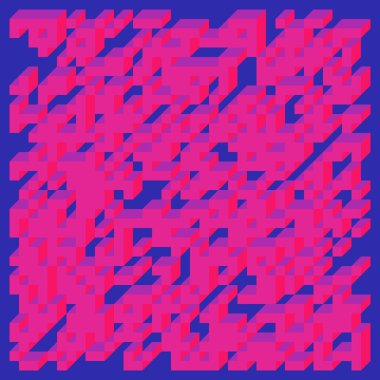 Edward Zajec 'in 1971' deki Il Cubo 'sunun uygulanması. Esasen 8 taştan oluşan bir Truchet fayans seti ve yerleştirme sanatı illüstrasyonu için kurallar