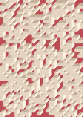 Soyut geometrik arkaplan. Edward Zajecs 2. Cubo 'nun 1971' deki uygulaması. Esasen 8 taştan oluşan bir Truchet fayans seti ve yerleştirme sanatı illüstrasyonu için kurallar 