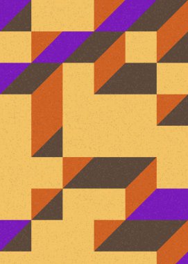 Soyut geometrik arkaplan. Edward Zajecs 2. Cubo 'nun 1971' deki uygulaması. Esasen 8 taştan oluşan bir Truchet fayans seti ve yerleştirme sanatı illüstrasyonu için kurallar 