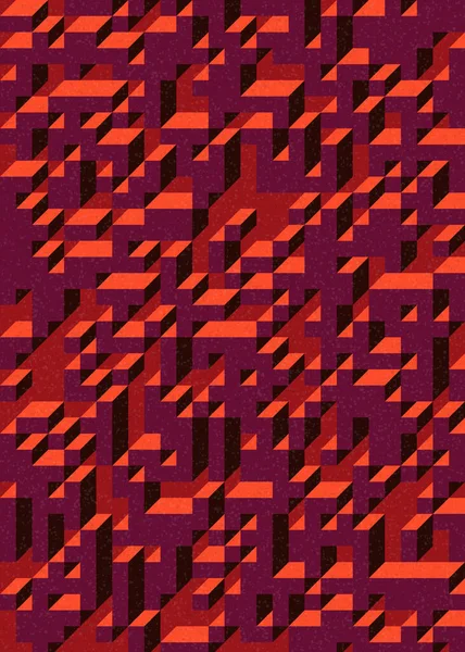 Soyut geometrik arkaplan. Edward Zajecs 2. Cubo 'nun 1971' deki uygulaması. Esasen 8 taştan oluşan bir Truchet fayans seti ve yerleştirme sanatı illüstrasyonu için kurallar 