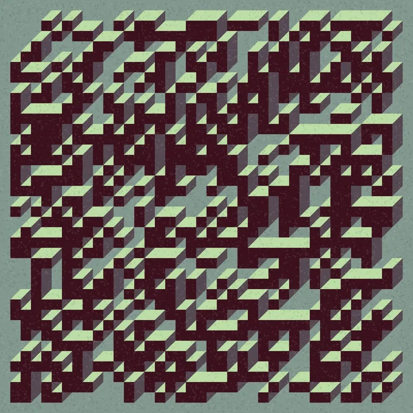 Soyut geometrik arkaplan. Edward Zajecs 2. Cubo 'nun 1971' deki uygulaması. Esasen 8 taştan oluşan bir Truchet fayans seti ve yerleştirme sanatı illüstrasyonu için kurallar 