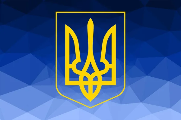 Ukraine Coat Arms Abstract Triangliphy Background — стоковый вектор