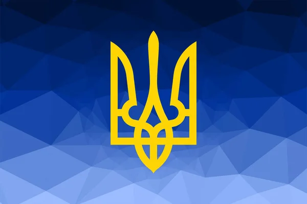 Ucrania Escudo Armas Fondo Abstracto Triangliphy — Vector de stock