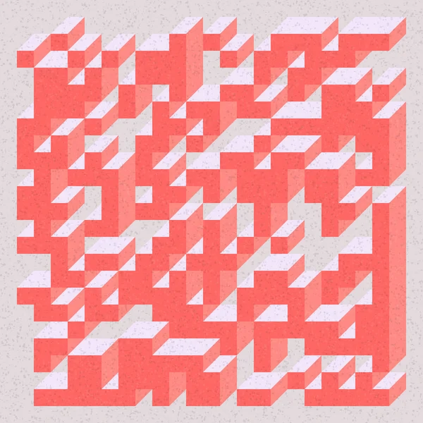 Soyut geometrik arkaplan. Edward Zajecs 2. Cubo 'nun 1971' deki uygulaması. Esasen 8 taştan oluşan bir Truchet fayans seti ve yerleştirme sanatı illüstrasyonu için kurallar 