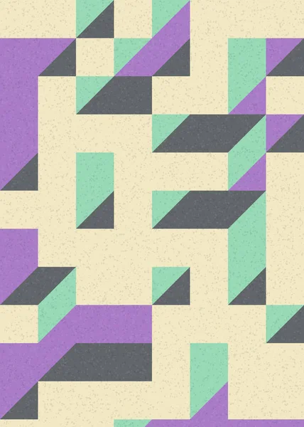 Soyut geometrik arkaplan. Edward Zajecs 2. Cubo 'nun 1971' deki uygulaması. Esasen 8 taştan oluşan bir Truchet fayans seti ve yerleştirme sanatı illüstrasyonu için kurallar 