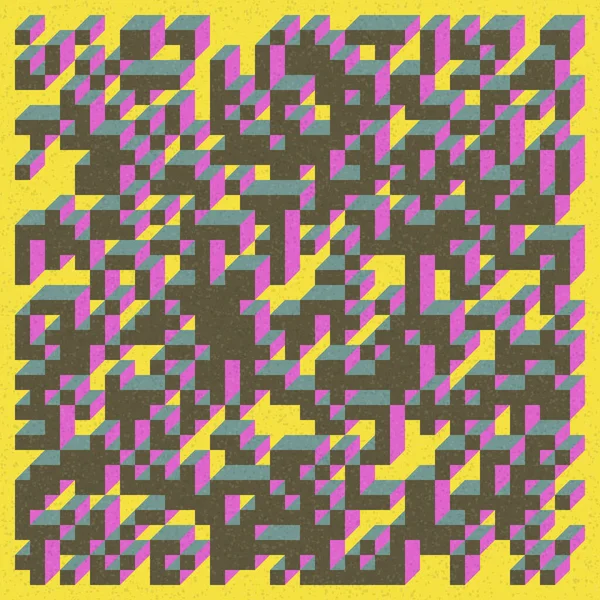 Soyut geometrik arkaplan. Edward Zajecs 2. Cubo 'nun 1971' deki uygulaması. Esasen 8 taştan oluşan bir Truchet fayans seti ve yerleştirme sanatı illüstrasyonu için kurallar 