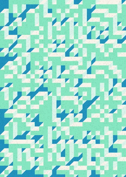 Soyut geometrik arkaplan. Edward Zajecs 2. Cubo 'nun 1971' deki uygulaması. Esasen 8 taştan oluşan bir Truchet fayans seti ve yerleştirme sanatı illüstrasyonu için kurallar 