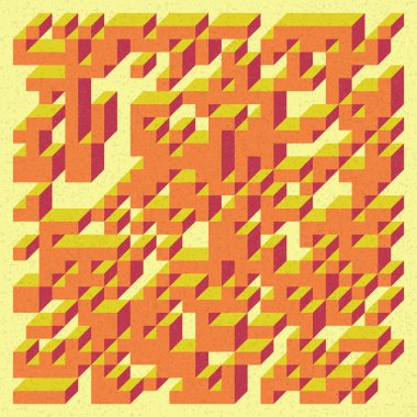 Edward Zajecs 2. Cubo 'nun 1971' deki uygulaması. Esasen 8 taştan oluşan bir Truchet fayans seti ve yerleştirme sanatı illüstrasyonu için kurallar  