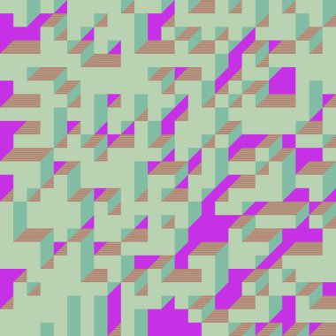 Soyut geometrik arkaplan. Edward Zajecs 2. Cubo 'nun 1971' deki uygulaması. Esasen 8 taştan oluşan bir Truchet fayans seti ve yerleştirme sanatı illüstrasyonu için kurallar 