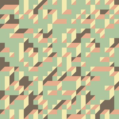 Soyut geometrik arkaplan. Edward Zajecs 2. Cubo 'nun 1971' deki uygulaması. Esasen 8 taştan oluşan bir Truchet fayans seti ve yerleştirme sanatı illüstrasyonu için kurallar 