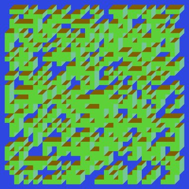 Soyut geometrik arkaplan. Edward Zajecs 2. Cubo 'nun 1971' deki uygulaması. Esasen 8 taştan oluşan bir Truchet fayans seti ve yerleştirme sanatı illüstrasyonu için kurallar 