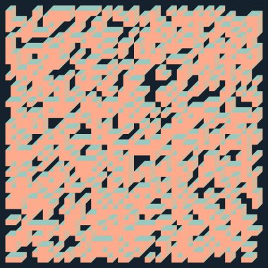 Edward Zajec 'in 1971' deki Il Cubo 'sunun uygulanması. Esasen 8 taştan oluşan bir Truchet fayans seti ve yerleştirme sanatı illüstrasyonu için kurallar