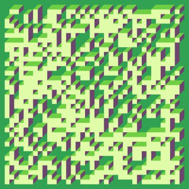 Edward Zajecs 2. Cubo 'nun 1971' deki uygulaması. Esasen 8 taştan oluşan bir Truchet fayans seti ve yerleştirme sanatı illüstrasyonu için kurallar  