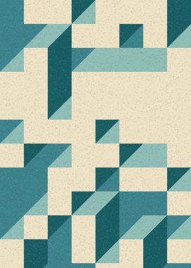 Soyut geometrik arkaplan. Edward Zajecs 2. Cubo 'nun 1971' deki uygulaması. Esasen 8 taştan oluşan bir Truchet fayans seti ve yerleştirme sanatı illüstrasyonu için kurallar 