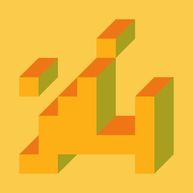 Soyut geometrik arkaplan. Edward Zajecs 2. Cubo 'nun 1971' deki uygulaması. Esasen 8 taştan oluşan bir Truchet fayans seti ve yerleştirme sanatı illüstrasyonu için kurallar 