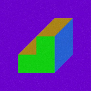 Soyut geometrik arkaplan. Edward Zajecs 2. Cubo 'nun 1971' deki uygulaması. Esasen 8 taştan oluşan bir Truchet fayans seti ve yerleştirme sanatı illüstrasyonu için kurallar 