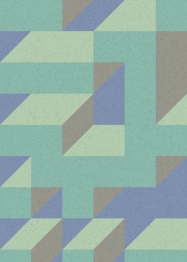 Soyut geometrik arkaplan. Edward Zajecs 2. Cubo 'nun 1971' deki uygulaması. Esasen 8 taştan oluşan bir Truchet fayans seti ve yerleştirme sanatı illüstrasyonu için kurallar 