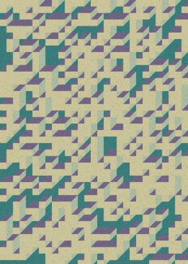 Soyut geometrik arkaplan. Edward Zajecs 2. Cubo 'nun 1971' deki uygulaması. Esasen 8 taştan oluşan bir Truchet fayans seti ve yerleştirme sanatı illüstrasyonu için kurallar 