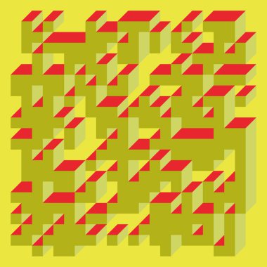 Edward Zajecs 2. Cubo 'nun 1971' deki uygulaması. Esasen 8 taştan oluşan bir Truchet fayans seti ve yerleştirme sanatı illüstrasyonu için kurallar  