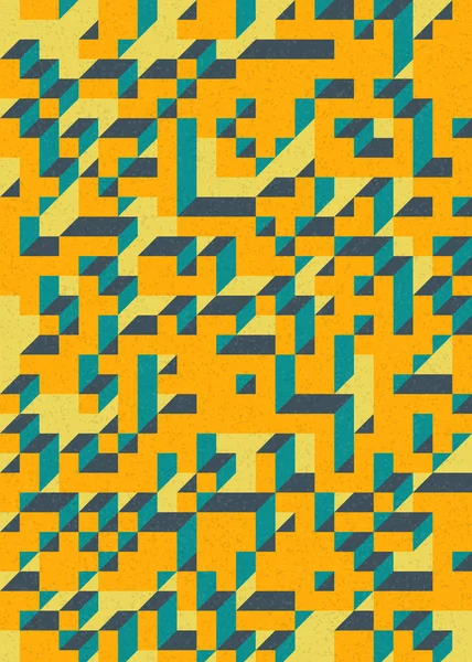 Soyut geometrik arkaplan. Edward Zajecs 2. Cubo 'nun 1971' deki uygulaması. Esasen 8 taştan oluşan bir Truchet fayans seti ve yerleştirme sanatı illüstrasyonu için kurallar 