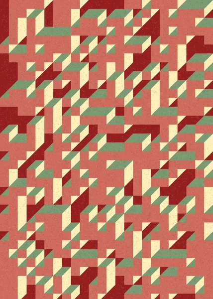 Soyut geometrik arkaplan. Edward Zajecs 2. Cubo 'nun 1971' deki uygulaması. Esasen 8 taştan oluşan bir Truchet fayans seti ve yerleştirme sanatı illüstrasyonu için kurallar 