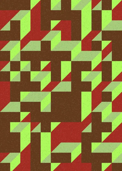 Soyut geometrik arkaplan. Edward Zajecs 2. Cubo 'nun 1971' deki uygulaması. Esasen 8 taştan oluşan bir Truchet fayans seti ve yerleştirme sanatı illüstrasyonu için kurallar 