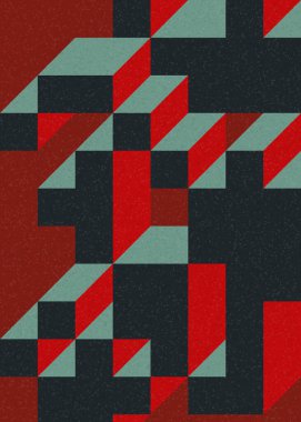 Soyut geometrik arkaplan. Edward Zajecs 2. Cubo 'nun 1971' deki uygulaması. Esasen 8 taştan oluşan bir Truchet fayans seti ve yerleştirme sanatı illüstrasyonu için kurallar 