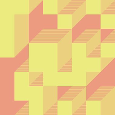 Soyut geometrik arkaplan. Edward Zajecs 2. Cubo 'nun 1971' deki uygulaması. Esasen 8 taştan oluşan bir Truchet fayans seti ve yerleştirme sanatı illüstrasyonu için kurallar 