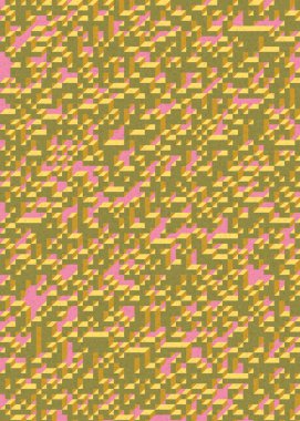 Soyut geometrik arkaplan. Edward Zajecs 2. Cubo 'nun 1971' deki uygulaması. Esasen 8 taştan oluşan bir Truchet fayans seti ve yerleştirme sanatı illüstrasyonu için kurallar 