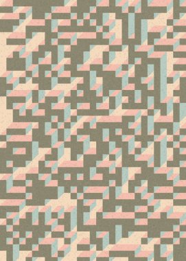 Soyut geometrik arkaplan. Edward Zajecs 2. Cubo 'nun 1971' deki uygulaması. Esasen 8 taştan oluşan bir Truchet fayans seti ve yerleştirme sanatı illüstrasyonu için kurallar 