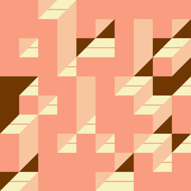 Soyut geometrik arkaplan. Edward Zajecs 2. Cubo 'nun 1971' deki uygulaması. Esasen 8 taştan oluşan bir Truchet fayans seti ve yerleştirme sanatı illüstrasyonu için kurallar 