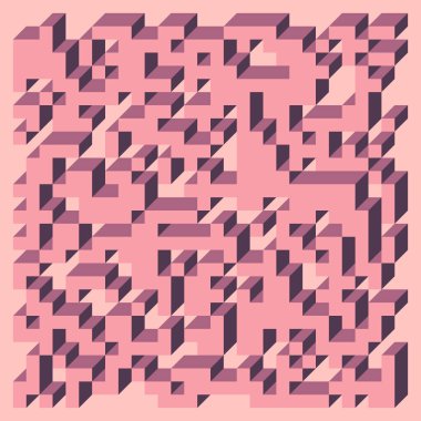 Edward Zajecs 2. Cubo 'nun 1971' deki uygulaması. Esasen 8 taştan oluşan bir Truchet fayans seti ve yerleştirme sanatı illüstrasyonu için kurallar  