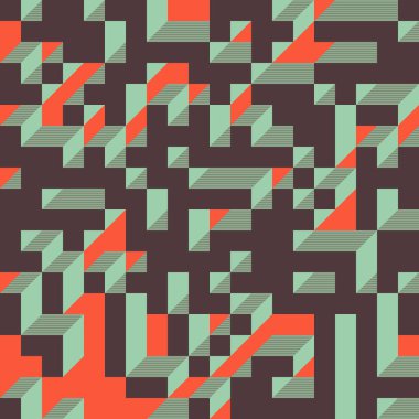 Edward Zajec 'in 1971' deki Il Cubo 'sunun uygulanması. Esasen 8 taştan oluşan bir Truchet fayans seti ve yerleştirme sanatı illüstrasyonu için kurallar